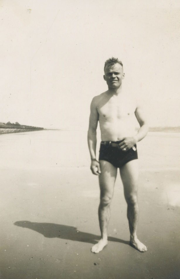 Bognor Regis, England (April 1942)
On the sands of Bognor Regis after a dip in the briny.
